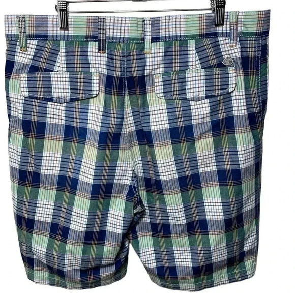 Tommy Bahama Mens 36 Blue Plaid Flat Front‎ Island Beach Chino Shorts EUC - Picture 2 of 15